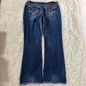 Trademark Iconic Slim Boot Jeans Womens 18 Blue Denim Bootcut Contrast Stitch